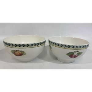 8" Villeroy & Boch French Garden Fleurence Cereal Soup (2) Bowls 5.5” x 3”